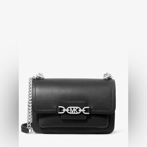 MICHAEL KORS Black Heather Large Leather Shoulder Bag EPC MSRP $298